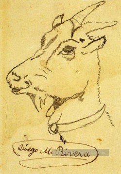  Rivera Art - la tête d’une chèvre Diego Rivera
